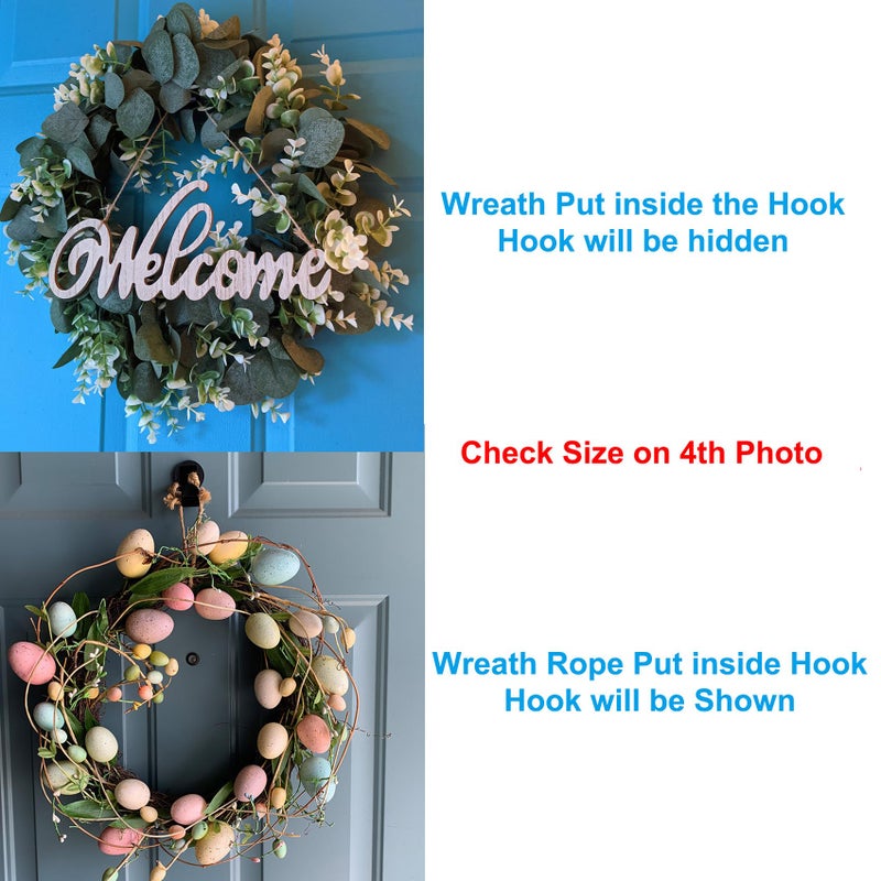 LEVOSHUA Magnetic Wreath Hanger for Metal Doors Only, Not for Wood Glass Doors, Front Door Wreath Hook Holder, Pack of 2 - Image 2